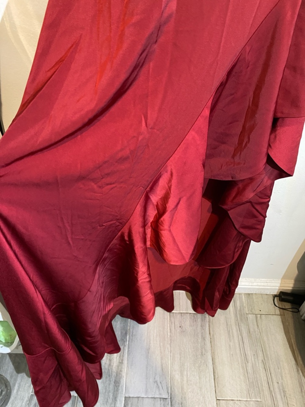 NBD Wine Red Halter Ruffle Maxi Dress - Picture 6 of 10